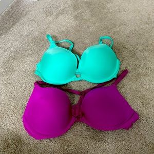 TWO PACK! Purple and teal Victoria’s Secret bra duo! 34C